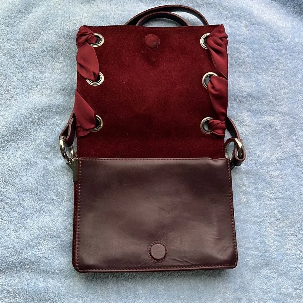 Topshop Leather and Ribbon Crossbody Bag